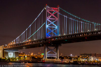 Ben Franklin Bridge on July Fourth